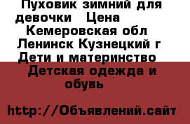 Пуховик зимний для девочки › Цена ­ 1 000 - Кемеровская обл., Ленинск-Кузнецкий г. Дети и материнство » Детская одежда и обувь   